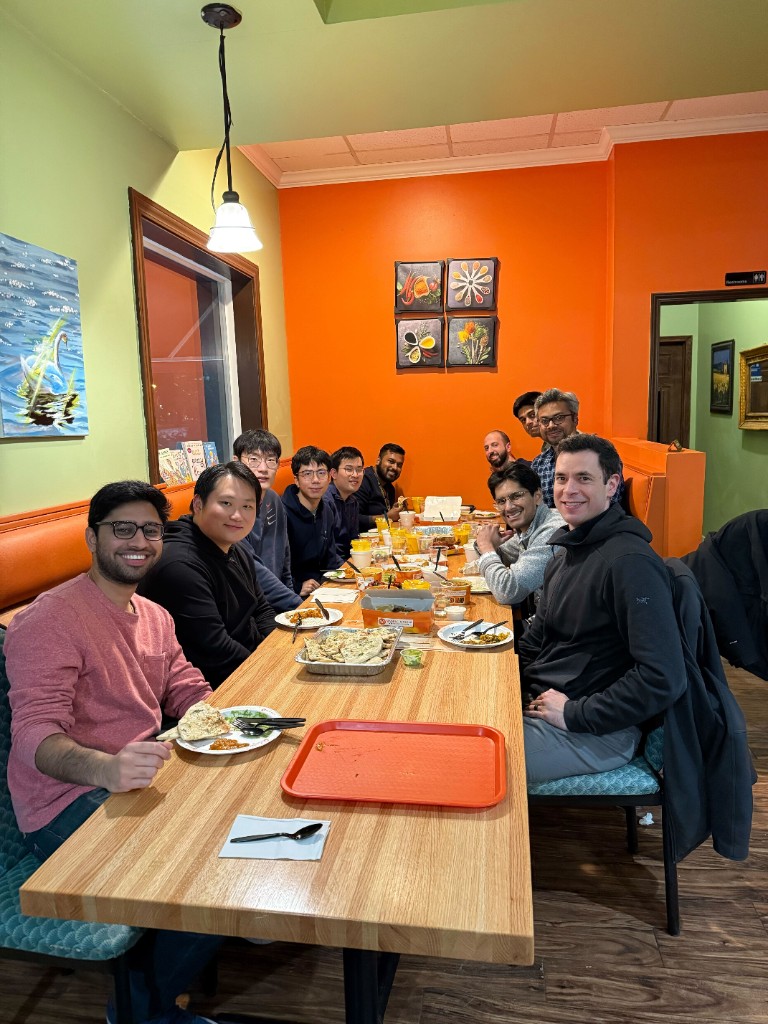 Lab dinner, long table