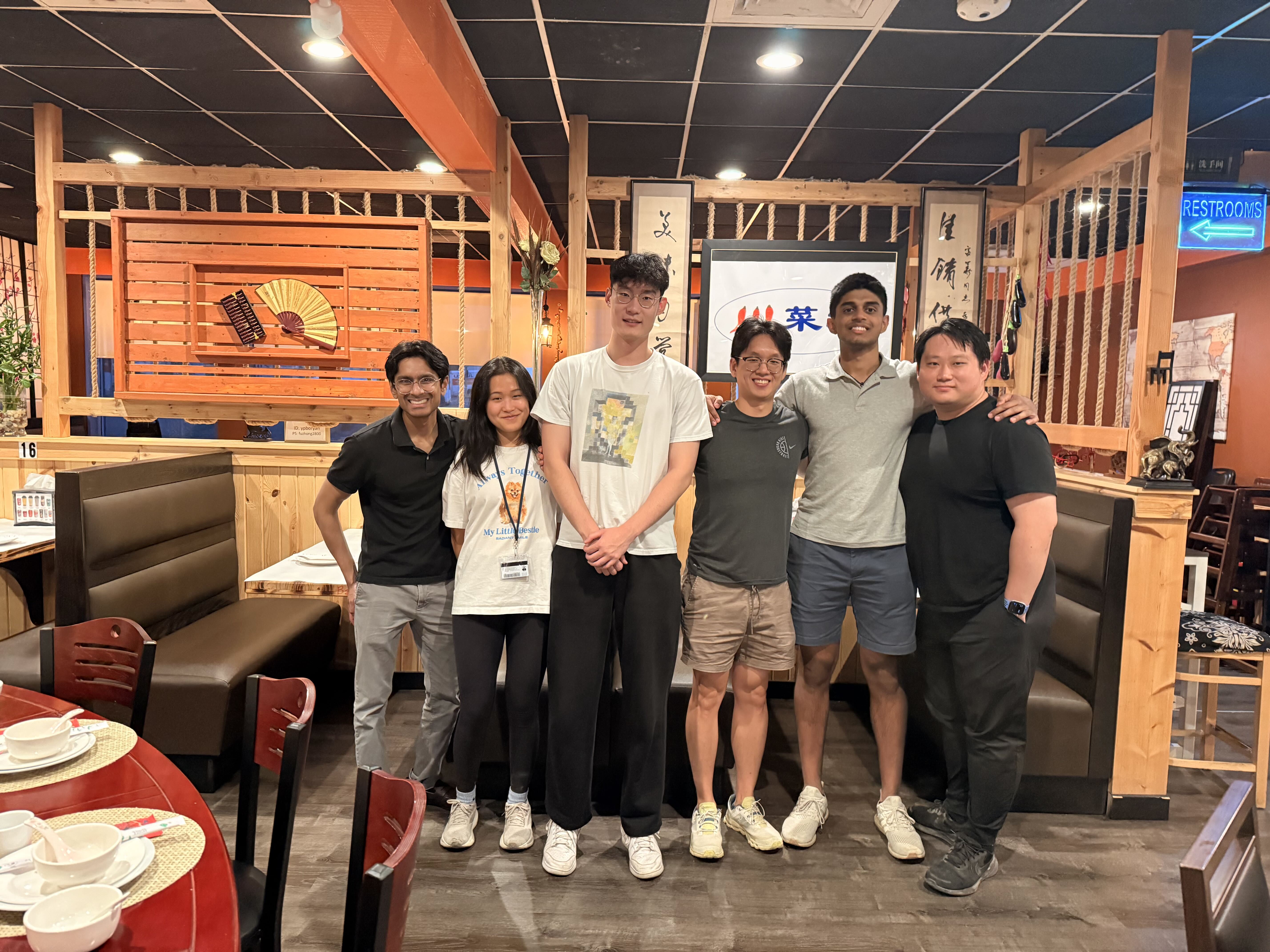 MLiNS lab members at a group dinner